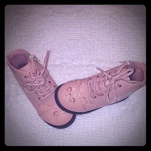 High Top Pink w/gold accent Kitten Boots
